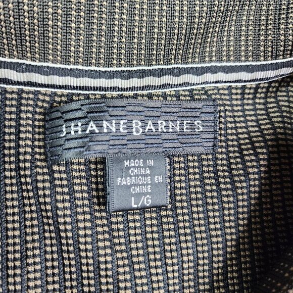 Jhane Barnes Large Long Sleeve Thin Sweater Pullover Mens Black Brown Silk Blend - Picture 2 of 8